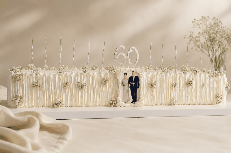 Long Cake 26 CM 60 Aniversario de Bodas - Torta Personalizada Cherry